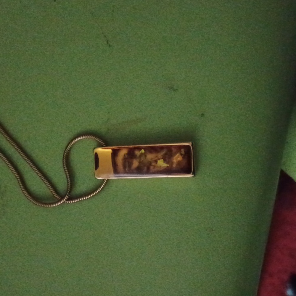 Fire opal pendant with chain